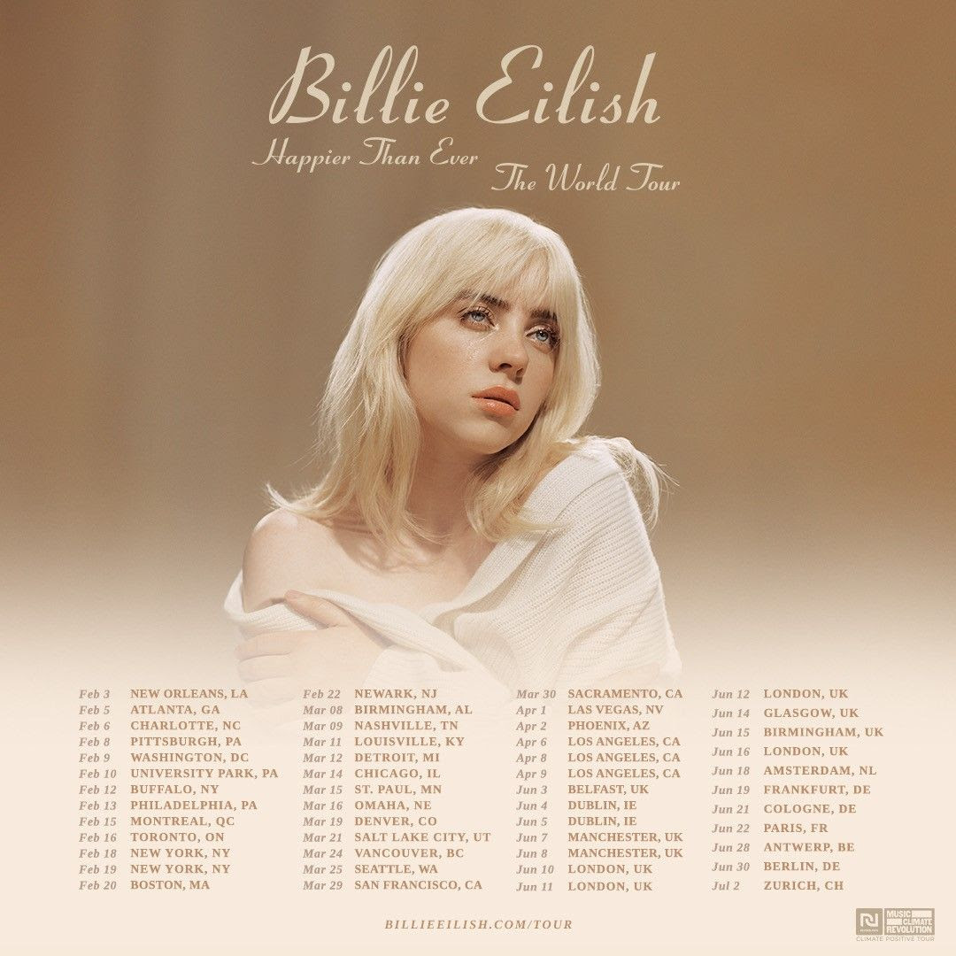 billie eilish world tour poster
